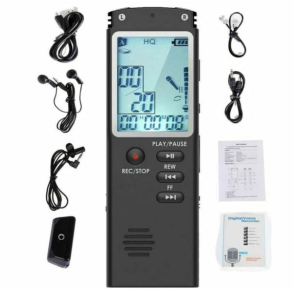 16GB Digital Voice Recorder – Portable LCD Audio Recorder with USB 2.0