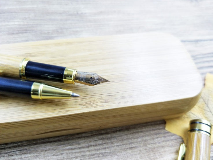 Wooden Piston Fountain Pen with Bamboo Gift Box