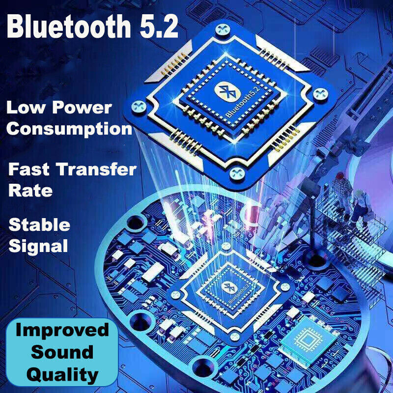 Wireless Bluetooth 5.1 Earbuds – Smart Touch Control with LED Display & IPX7 Waterproof