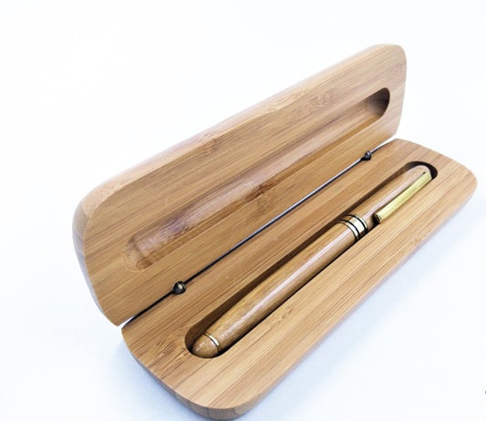 Wooden Piston Fountain Pen with Bamboo Gift Box