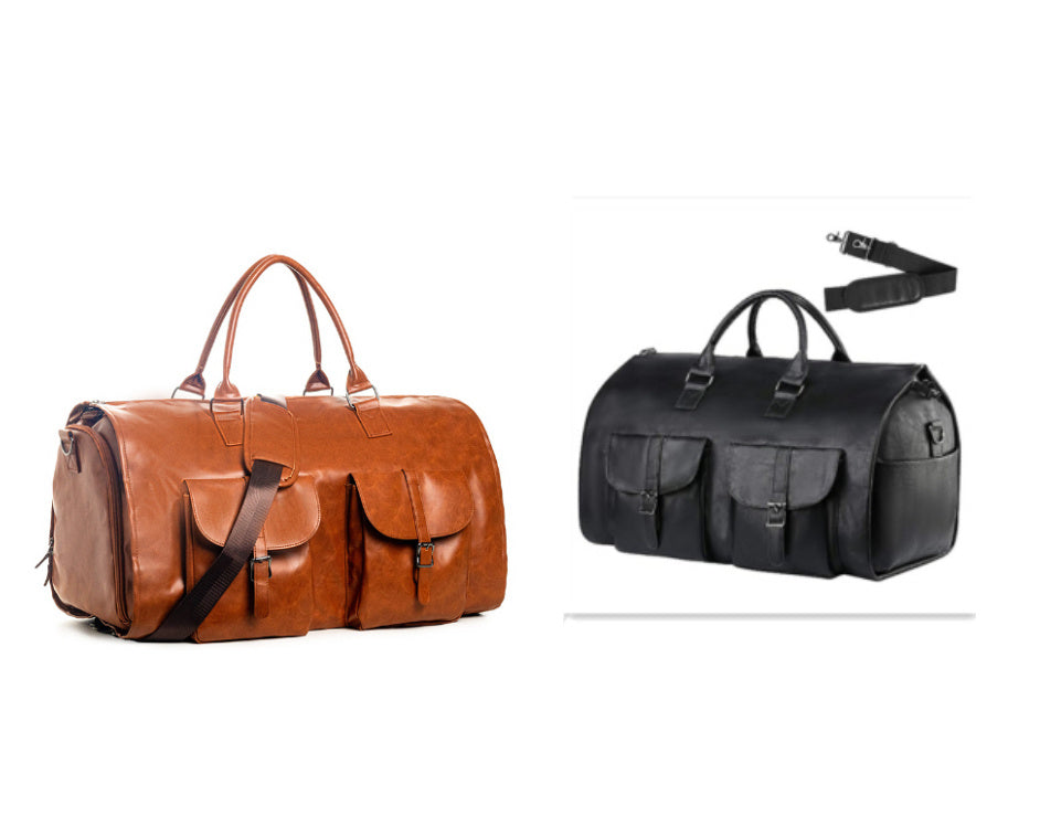Large PU Leather Travel Bag – Stylish & Spacious Weekender for Men and Women