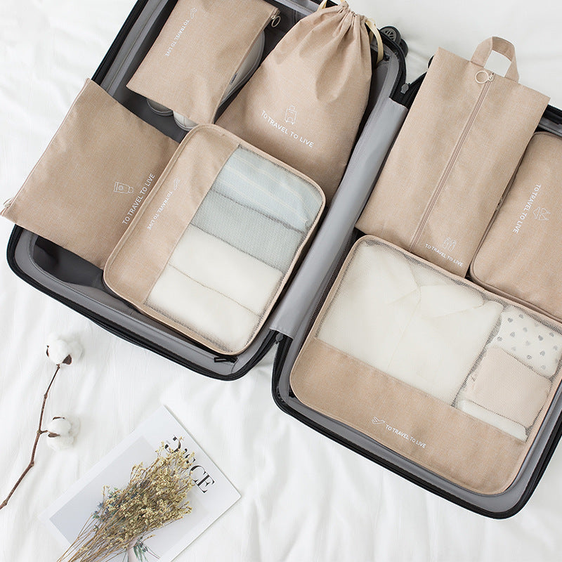 7-Piece Travel Packing Cube Set – Cationic Oxford Cloth Luggage Organizers