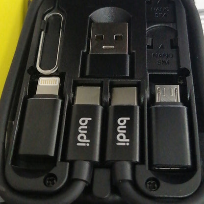 Portable Data Cable Storage Bag – USB/Type-C with Optional Wireless Charging