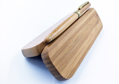 Wooden Piston Fountain Pen with Bamboo Gift Box
