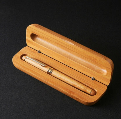 Wooden Piston Fountain Pen with Bamboo Gift Box