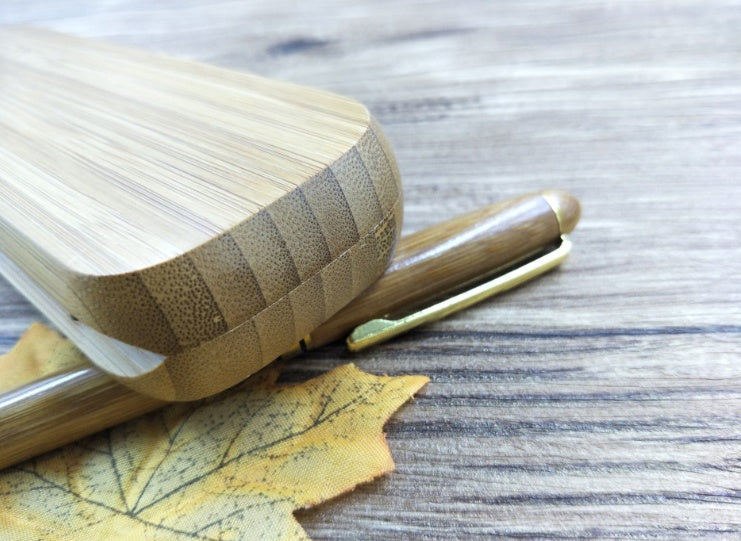 Wooden Piston Fountain Pen with Bamboo Gift Box