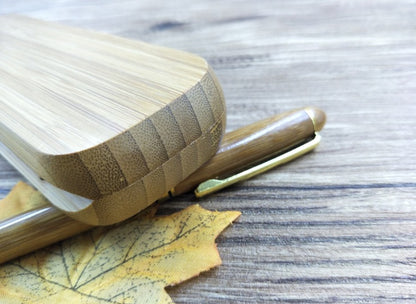 Wooden Piston Fountain Pen with Bamboo Gift Box