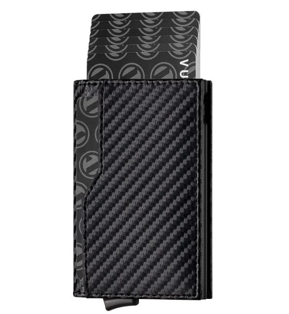 100% Leather RFID Blocking Wallet – Double ID Window, Automatic Up Design, Urban Minimalist