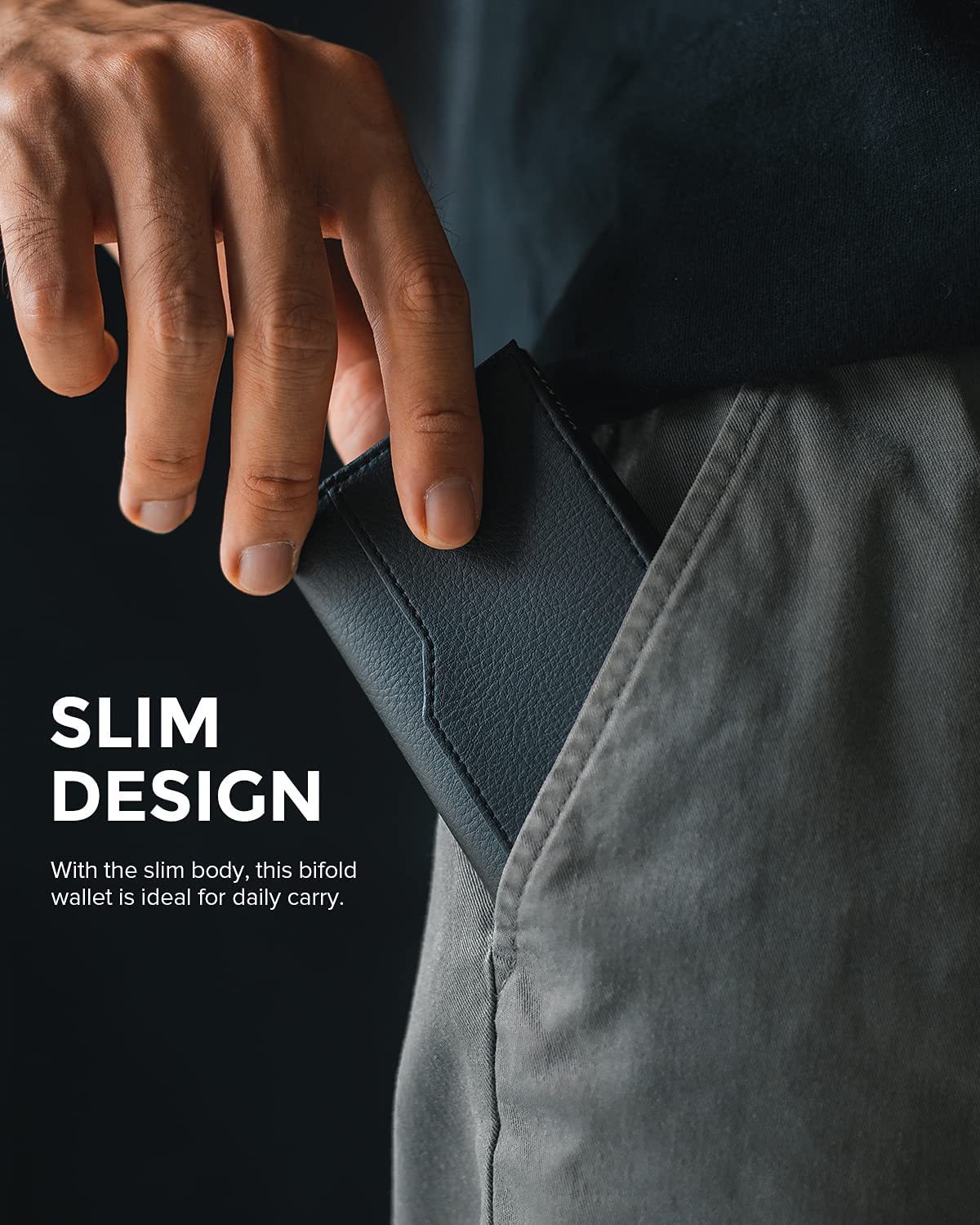 100% Leather RFID Blocking Wallet – Double ID Window, Automatic Up Design, Urban Minimalist