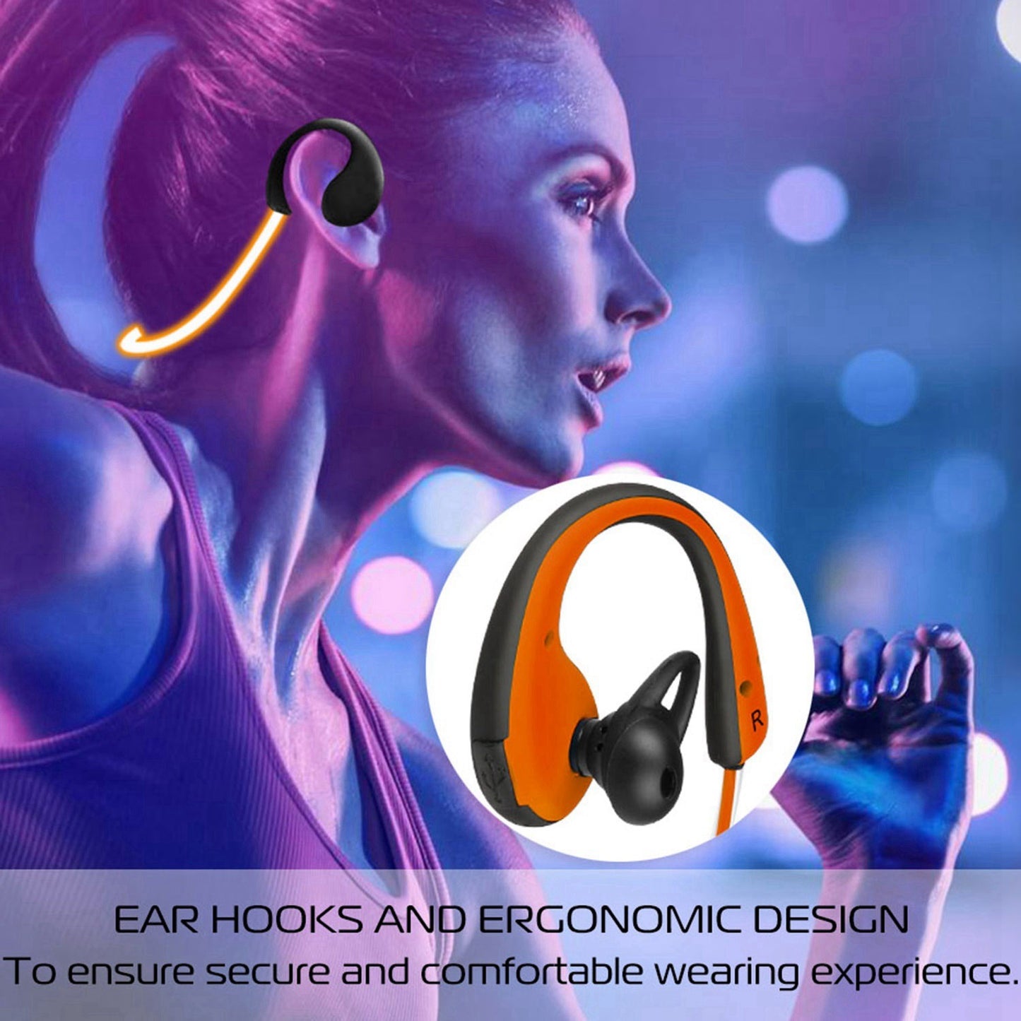 Wireless LED Sport Headset – Bluetooth V4.1 Earphones with Night Safety Light