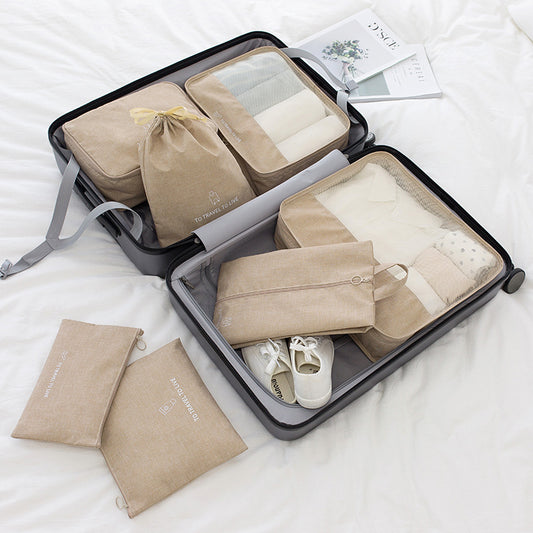 7-Piece Travel Packing Cube Set – Cationic Oxford Cloth Luggage Organizers
