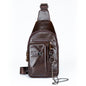 Men’s Retro Leather Crossbody Bag – Genuine Cowhide with Magnetic Buckle