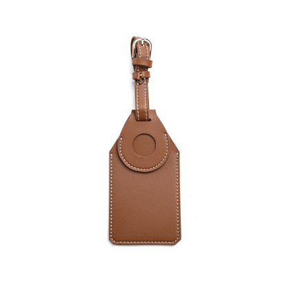 Leather Luggage Tag with Tracker Slot – Stylish Travel ID Case
