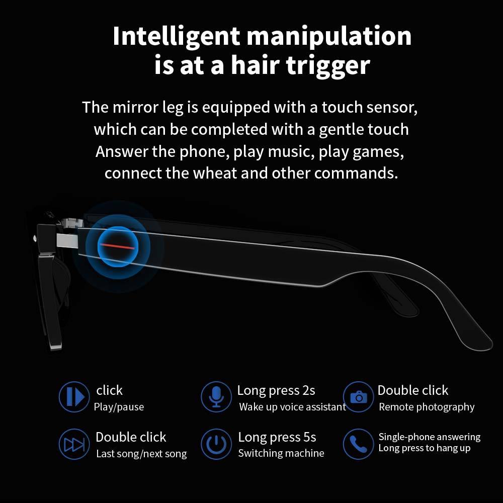 SENBONO E13 Smart Glasses – Wireless Bluetooth Sunglasses with Hands-Free Calls & Music
