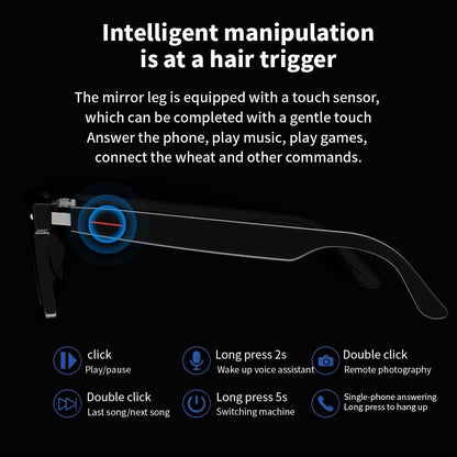 SENBONO E13 Smart Glasses – Wireless Bluetooth Sunglasses with Hands-Free Calls & Music