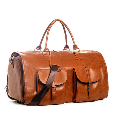 Large PU Leather Travel Bag – Stylish & Spacious Weekender for Men and Women
