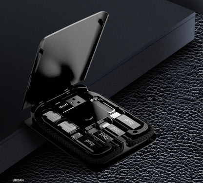 Portable Data Cable Storage Bag – USB/Type-C with Optional Wireless Charging