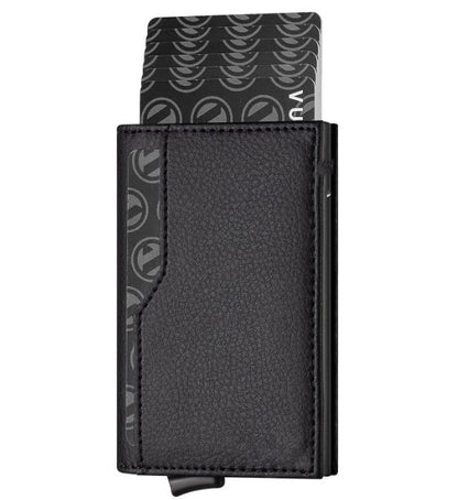 100% Leather RFID Blocking Wallet – Double ID Window, Automatic Up Design, Urban Minimalist