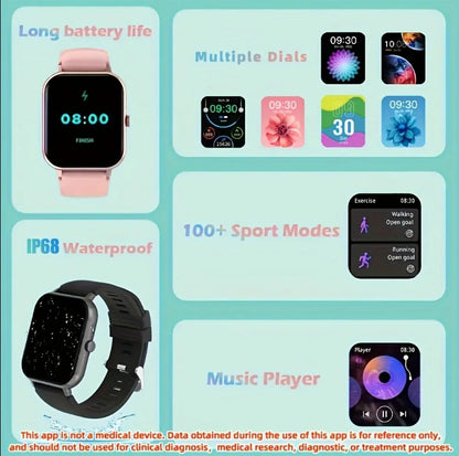 ZL54CJ Square Smartwatch – Fitness, Connectivity, and Style for Travelers