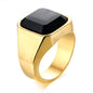 Men’s Stainless Steel Black Agate Ring – A Minimalist Token for the Bitcoin-Minded Traveler
