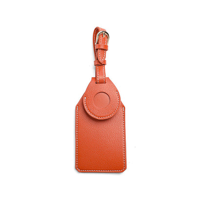 Leather Luggage Tag with Tracker Slot – Stylish Travel ID Case