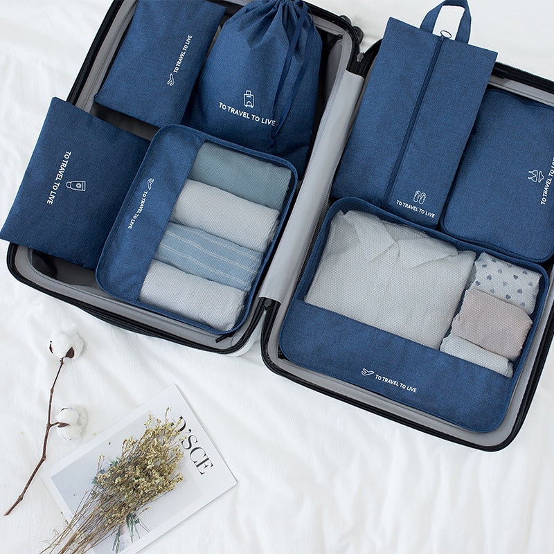 7-Piece Travel Packing Cube Set – Cationic Oxford Cloth Luggage Organizers