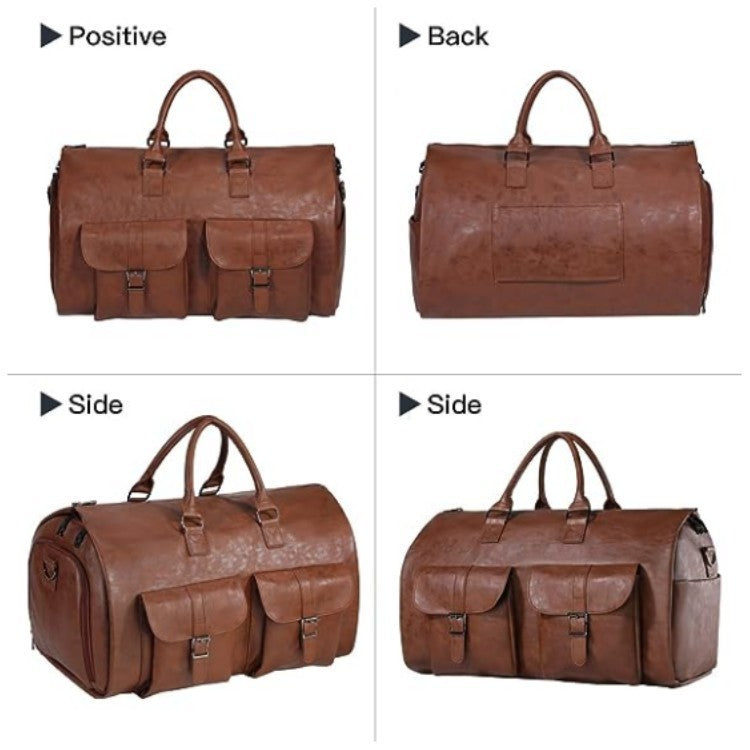 Large PU Leather Travel Bag – Stylish & Spacious Weekender for Men and Women