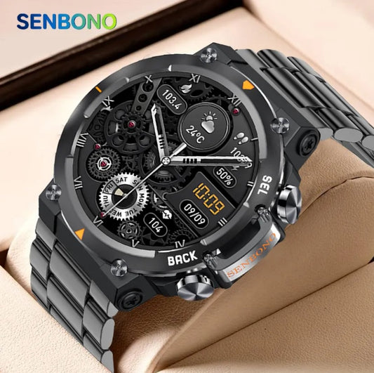 MAX18 Men’s Smartwatch – AMOLED Big Screen with AI Voice and Global Travel Features