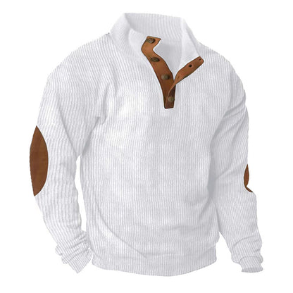 Corduroy Casual Stand-Collar Long-Sleeved Sweater – Soft Texture for the Slow-Living, Bitcoin-Dreaming Traveler