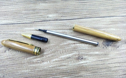 Wooden Piston Fountain Pen with Bamboo Gift Box