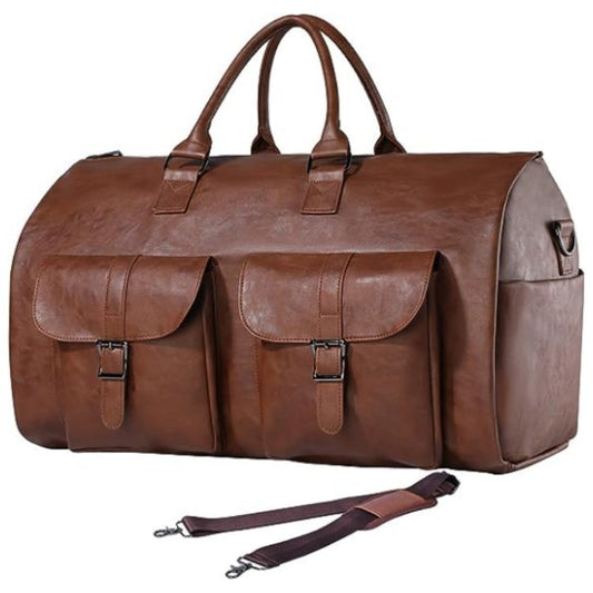 Large PU Leather Travel Bag – Stylish & Spacious Weekender for Men and Women