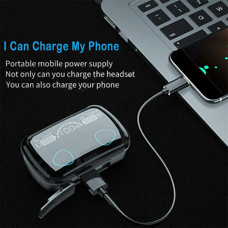 Wireless Bluetooth 5.1 Earbuds – Smart Touch Control with LED Display & IPX7 Waterproof