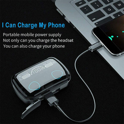 Wireless Bluetooth 5.1 Earbuds – Smart Touch Control with LED Display & IPX7 Waterproof