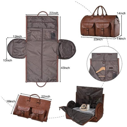 Large PU Leather Travel Bag – Stylish & Spacious Weekender for Men and Women