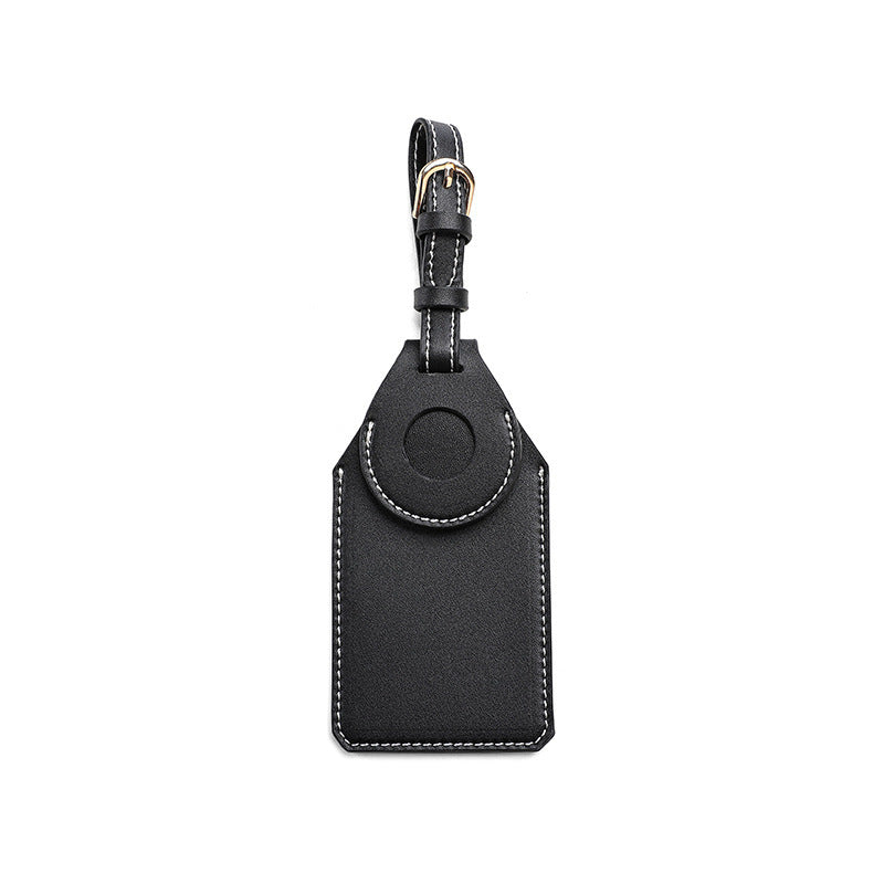 Leather Luggage Tag with Tracker Slot – Stylish Travel ID Case