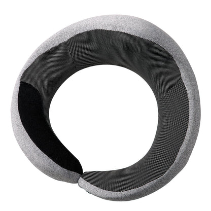 Travel Pillow Double-Layered Memory Foam Neck Pillow For Traveling Black-Gray