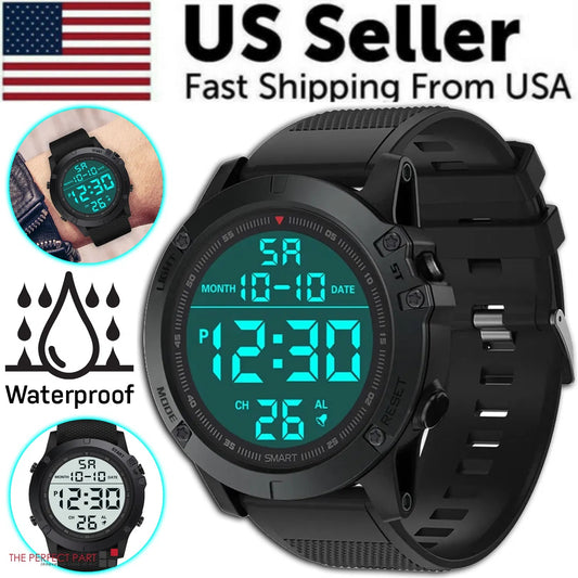 Waterproof Digital Sports Watch – Military Tactical LED Wristwatch