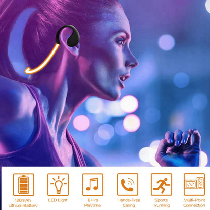 Wireless LED Sport Headset – Bluetooth V4.1 Earphones with Night Safety Light
